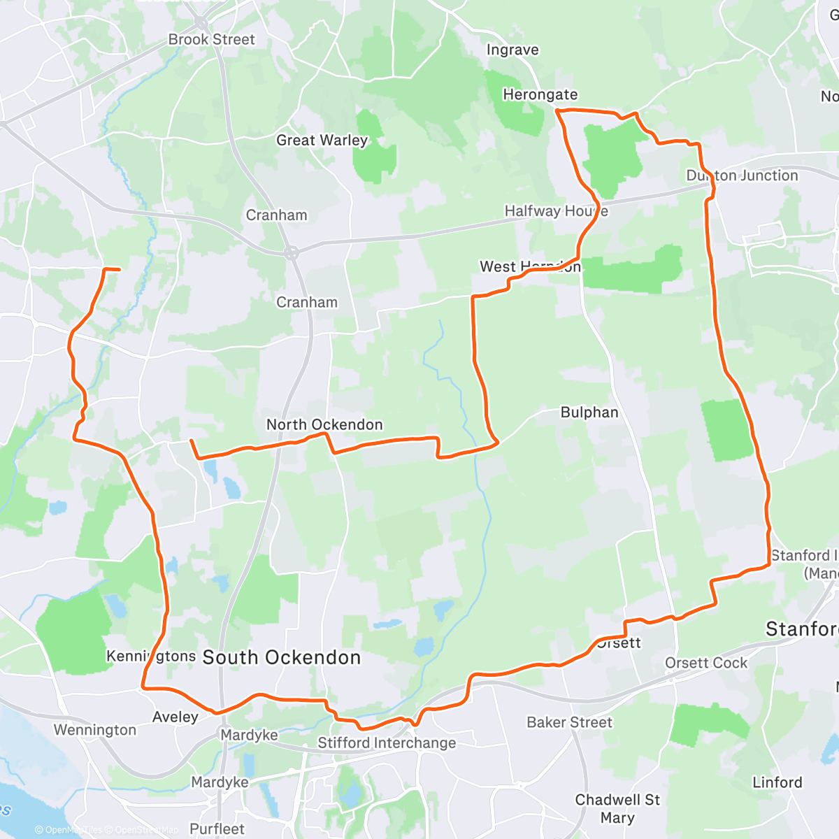 Карта физической активности (ROUVY - London Borough of Havering)