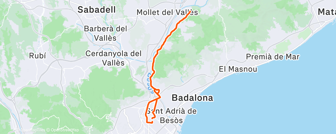 Map of the activity, Bicicleta por la mañana
