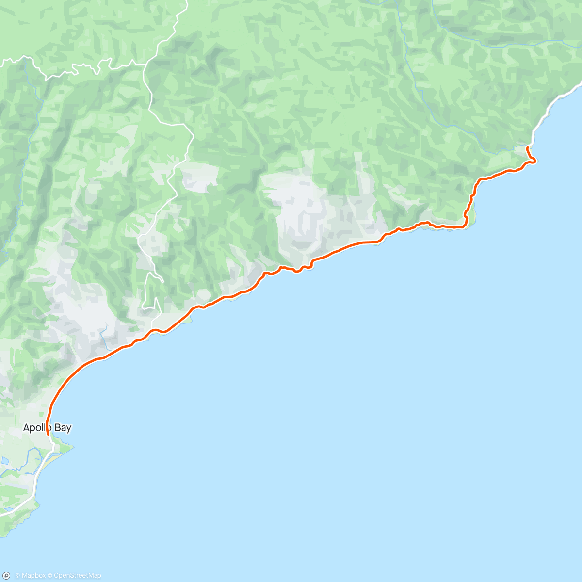 Mapa de la actividad (Great ocean road Half Marathon)