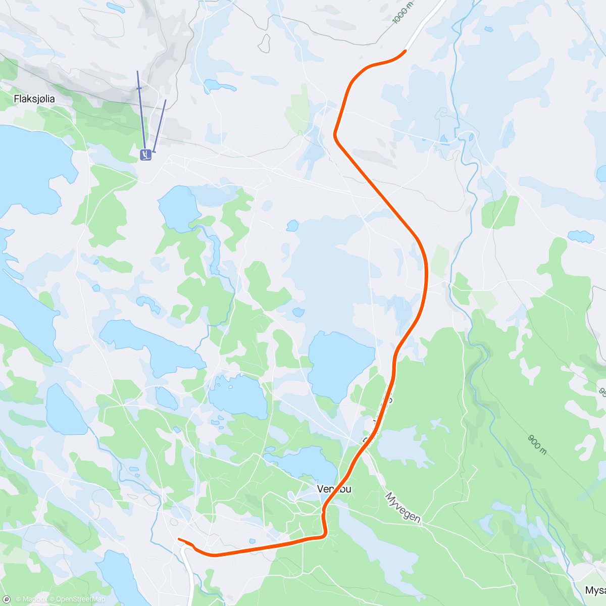 Map of the activity, Løpetur på Venabygdsfjellet
