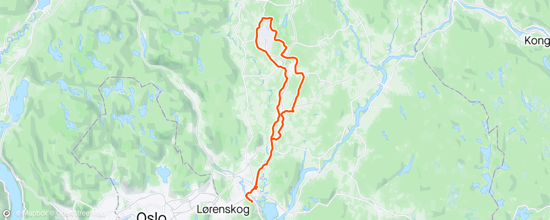 Map of the activity, Team Romerike, rulledrag og lagtempo rundt Gardermoen