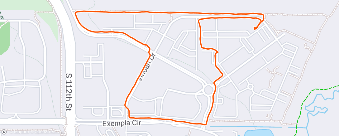 Map of the activity, Evening walk