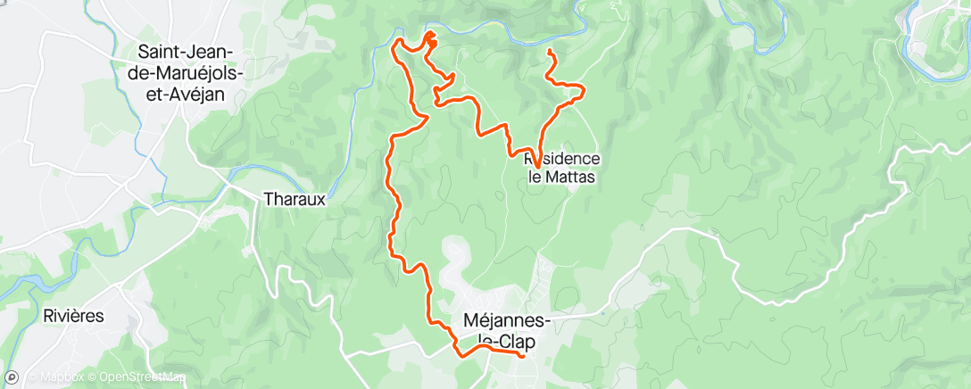 Map of the activity, Fermeture 26 km trail des avens