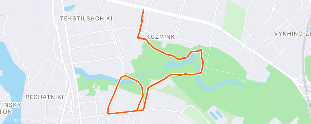 Map of the activity, Вечерний забег