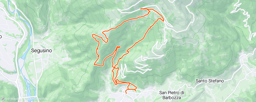 Mapa da atividade, Sessione di trail running mattutina