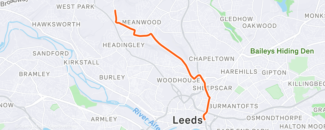 Map of the activity, Morning Ride