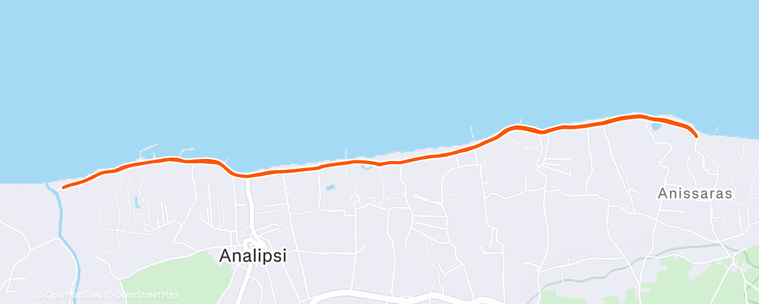 Map of the activity, Evening Run