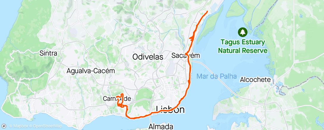Mapa da atividade, Volta de bicicleta matinal