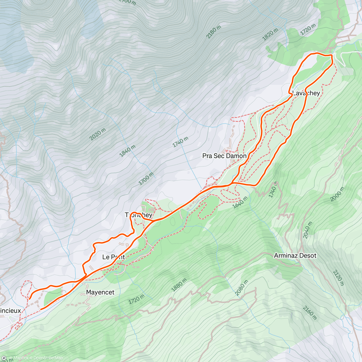 Map of the activity, Lunch Hike