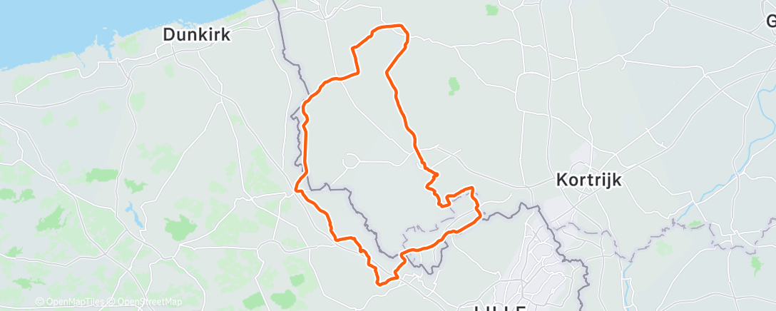 Map of the activity, Sortie vélo le midi