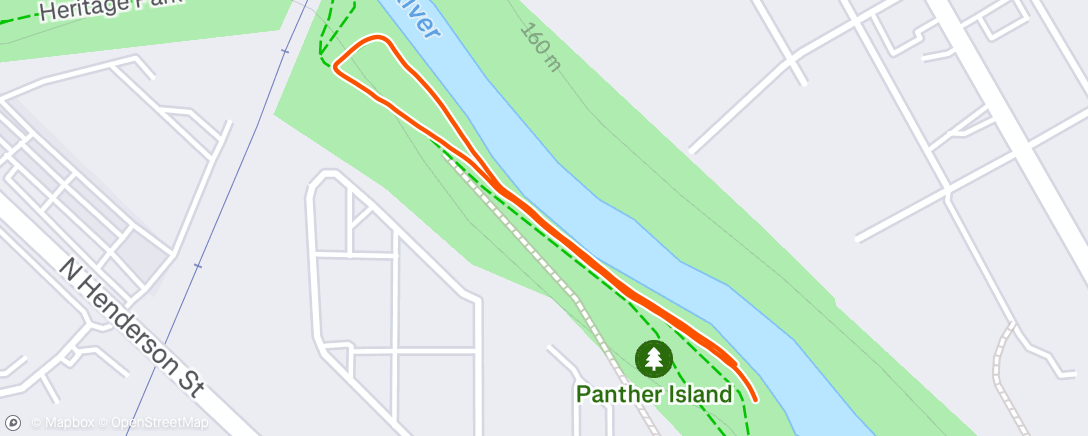 Map of the activity, Evening Run