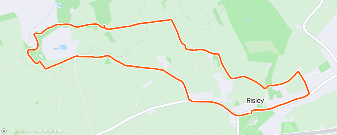 Map of the activity, Evening Run - LERC Club run via Risley Bluebell Fields