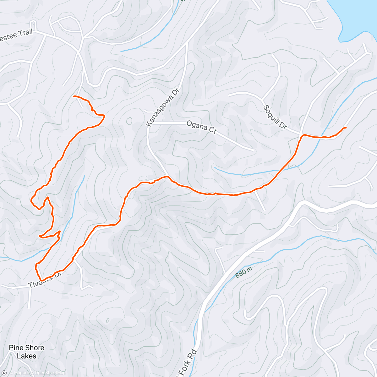 Map of the activity, Hike