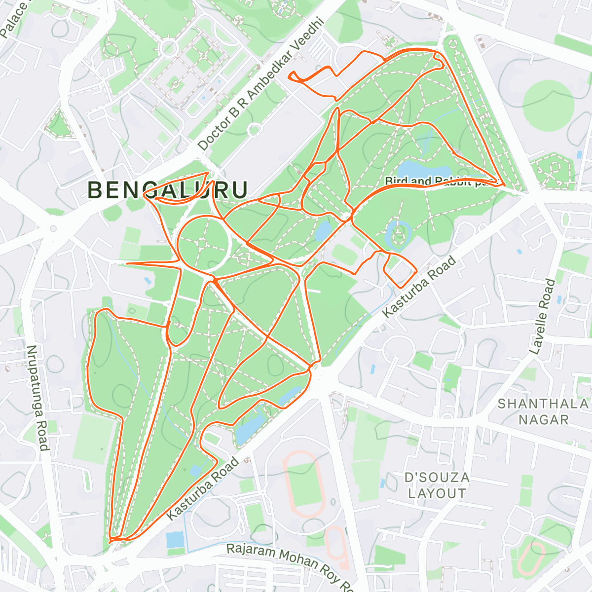 Map of the activity, 🇮🇳 Cubbon Park