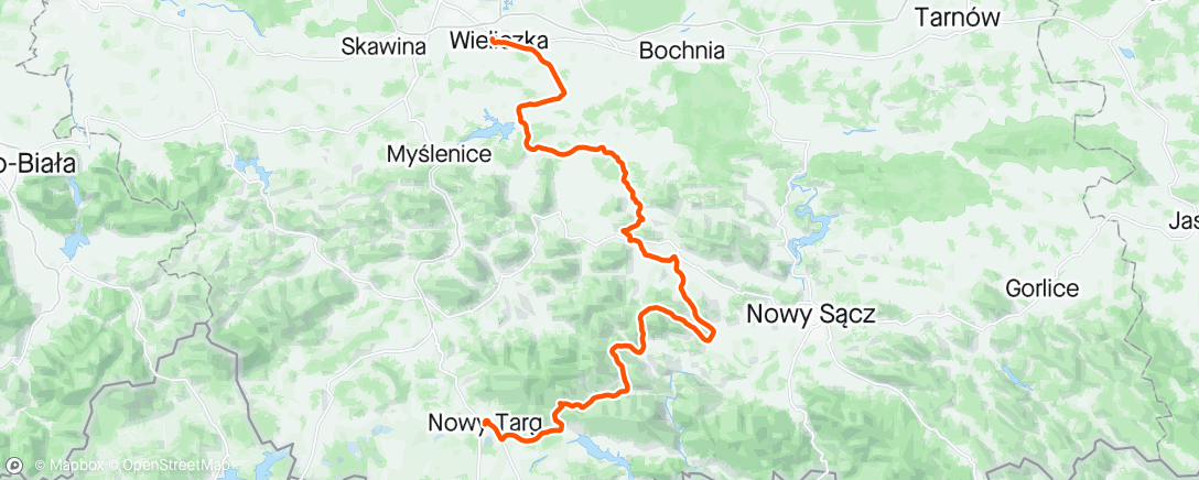 Map of the activity, Małopolski wyścig Górski stage 2