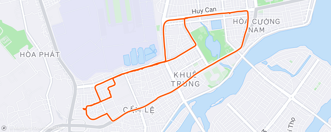 Map of the activity, Afternoon Run