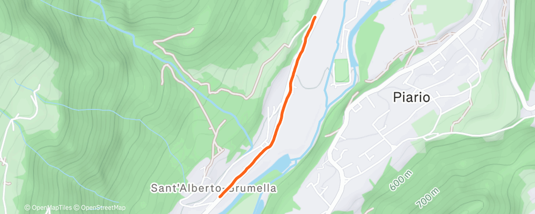 Map of the activity, Lunch Run