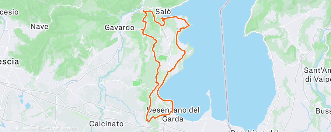 Map of the activity, Pedalata mattutina