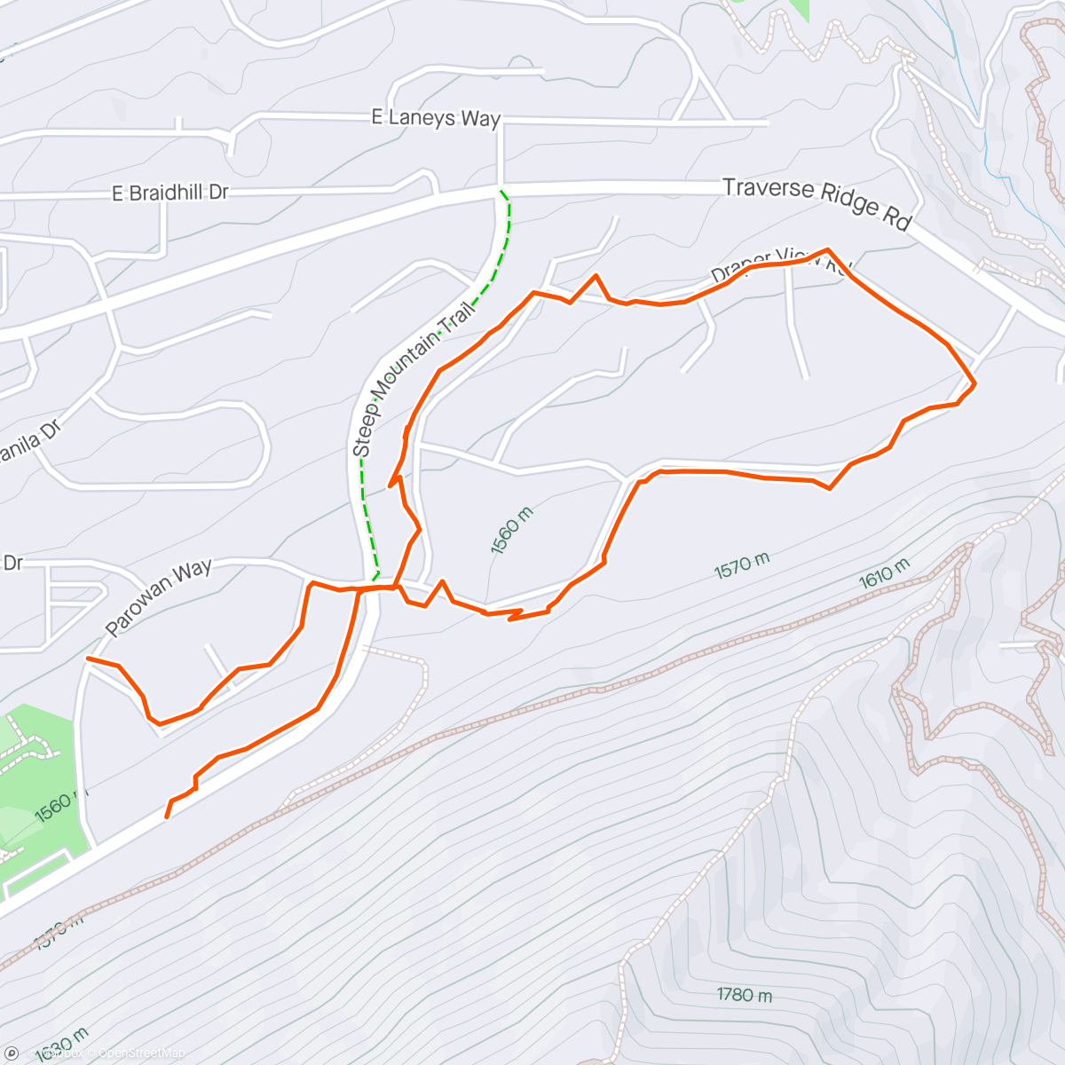 Map of the activity, Peter took Knoxville for a walk with his Fi dog collar