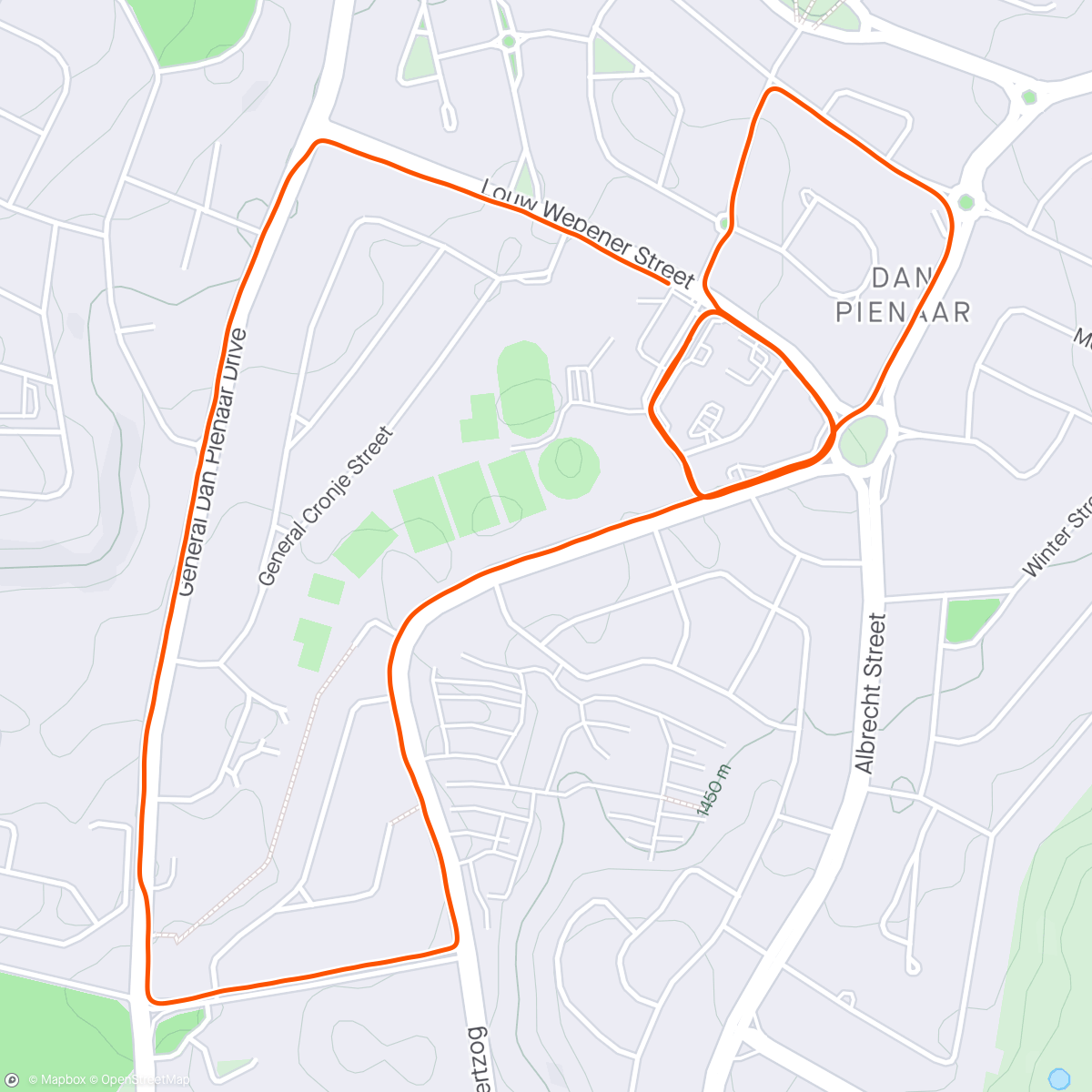 Map of the activity, Morning Run with boet