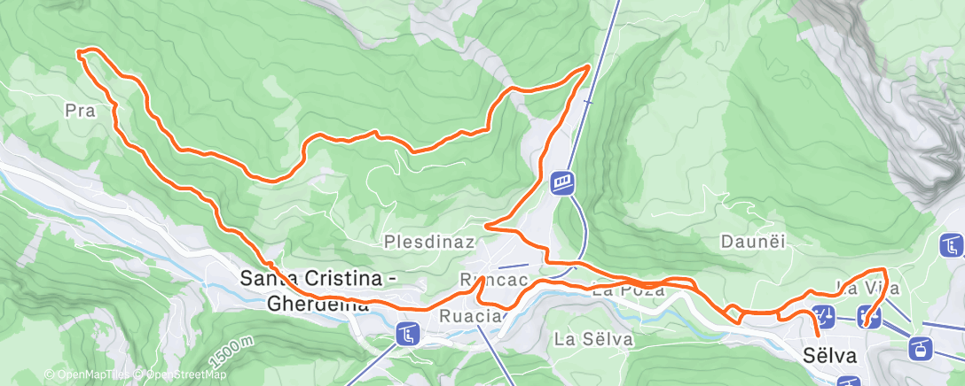 Map of the activity, Easy Trail