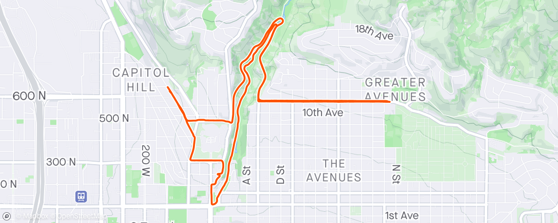 Map of the activity, Stroller miles are hard