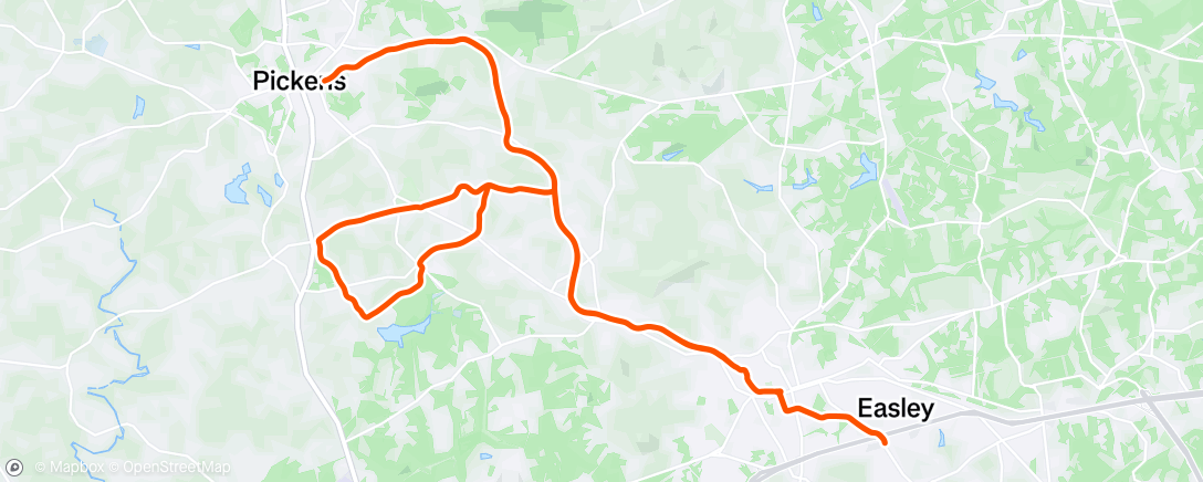 Map of the activity, Lunch Ride with Grant and Rebekah