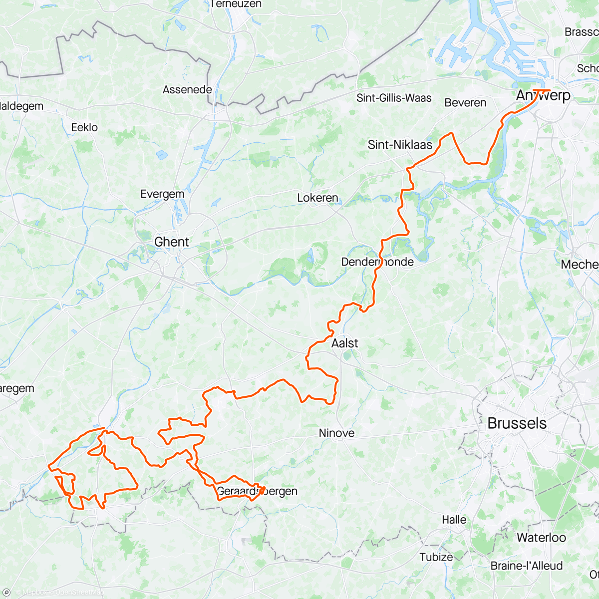 Map of the activity, De ronde Van Vlaanderen