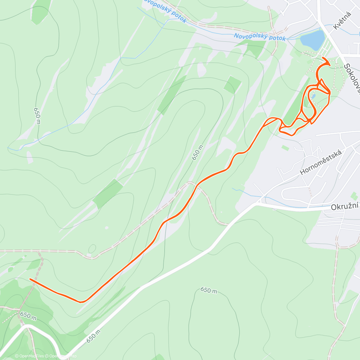 Map of the activity, Afternoon Nordic Ski Rýmařov