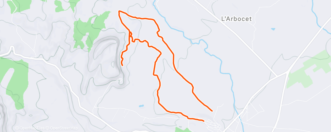 Map of the activity, Carrera de montaña matutina