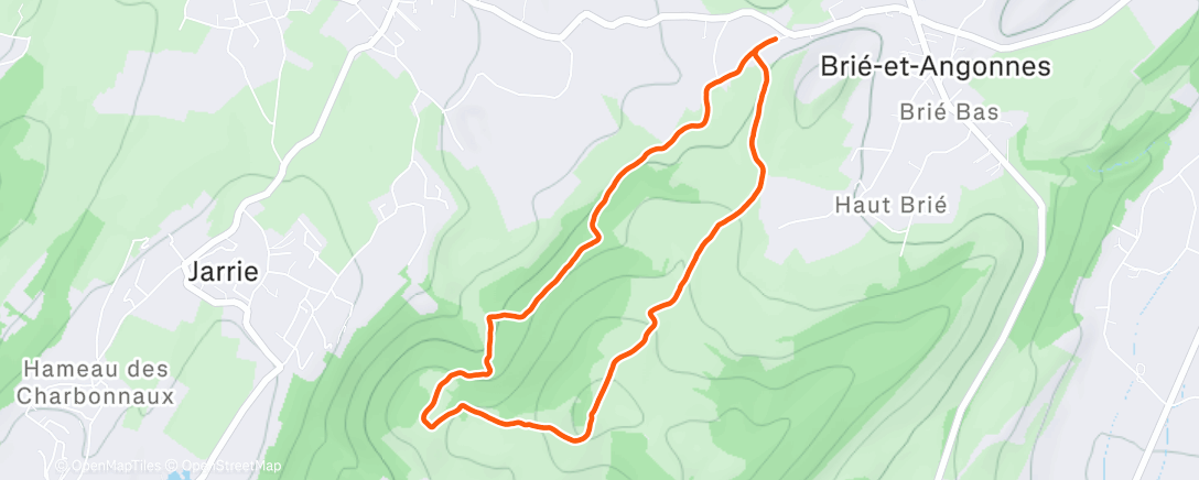 Map of the activity, Afternoon Hike