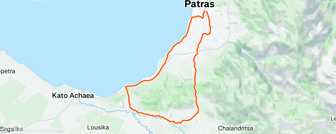 Map of the activity, Evening Ride