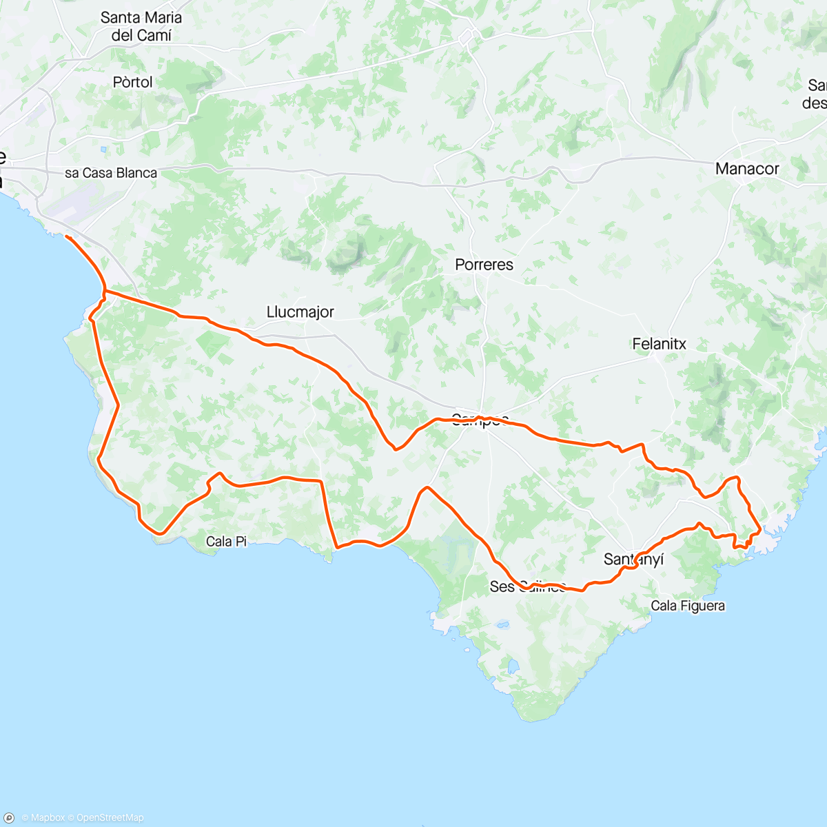 Map of the activity, Mallorca dag4: Sa Rapita-Cala Do’r