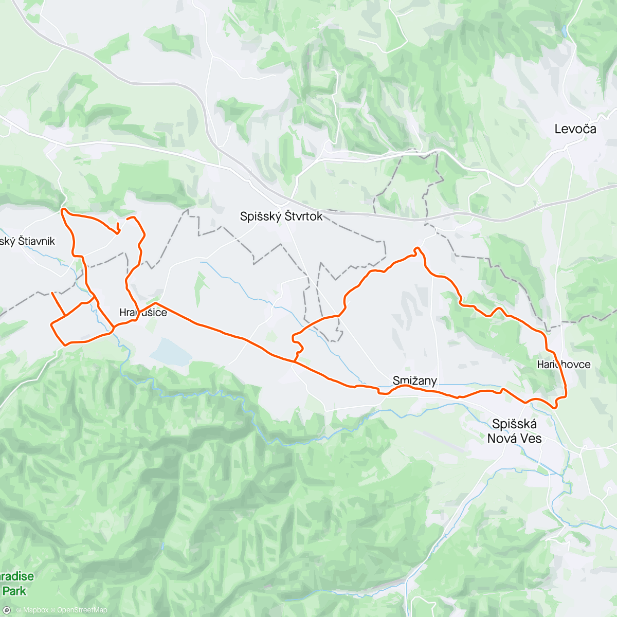 Map of the activity, Po Spiši: Vydrník - Sans Souci - Harichovce - Betlanovce - Vydrnik