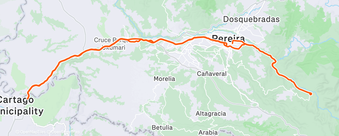 Map of the activity, Bicicleta por la mañana