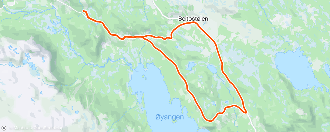 Map of the activity, Afternoon Run på entusiastføre - snø, is og slaps
