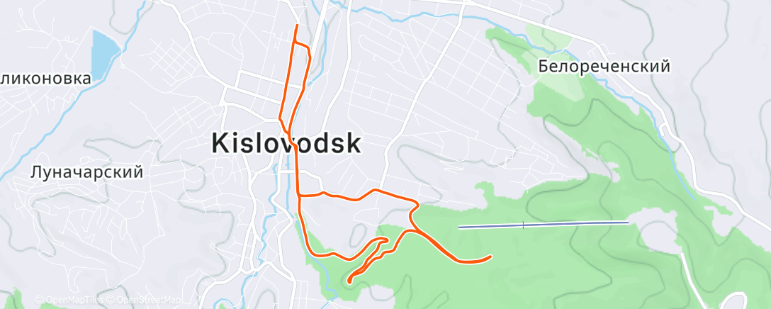 Map of the activity, Утренний забег