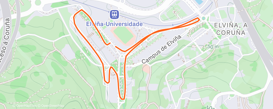 Map of the activity, Carrera de tarde