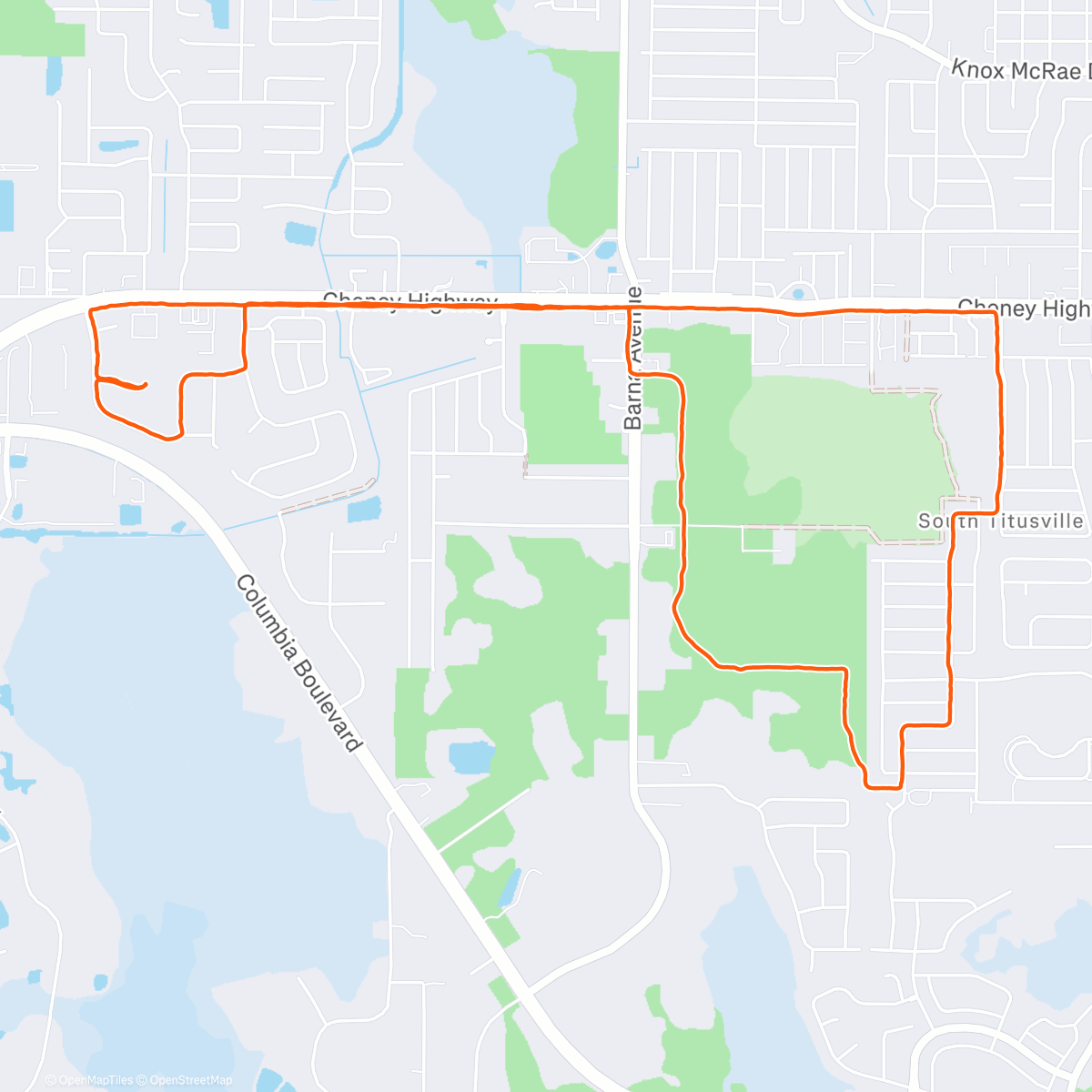 Map of the activity, 6.5mi Long Run
