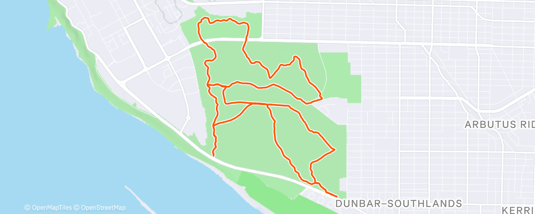 Map of the activity, Lunch Trail Run