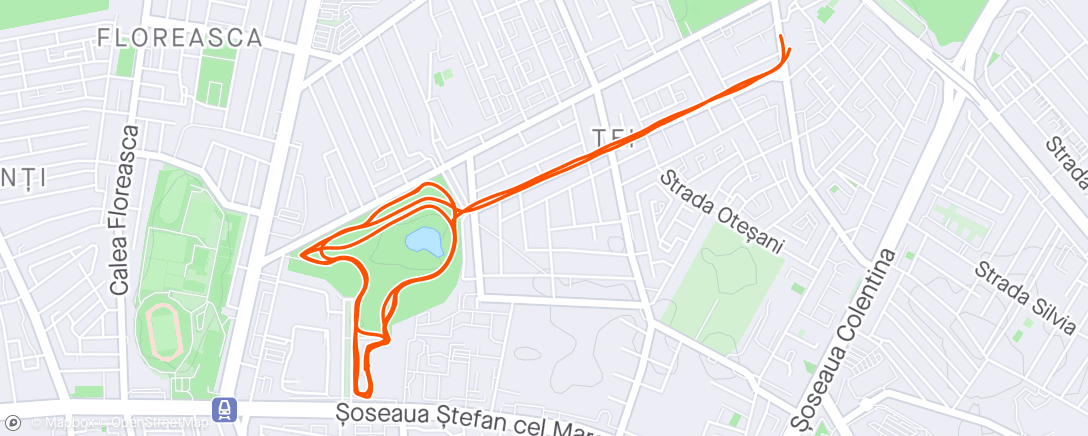 Map of the activity, Easy run - recovery week