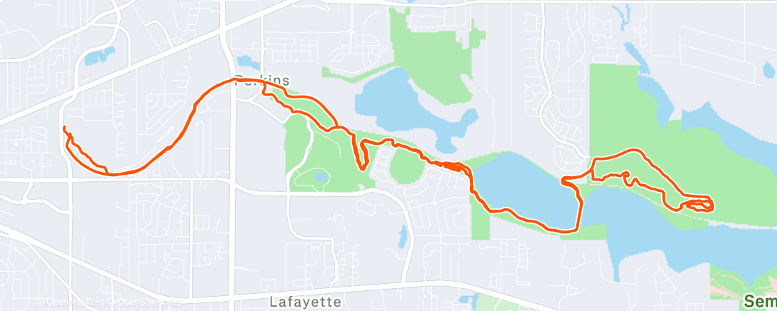 Map of the activity, Empty trails