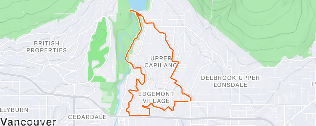 Map of the activity, Morning Run
