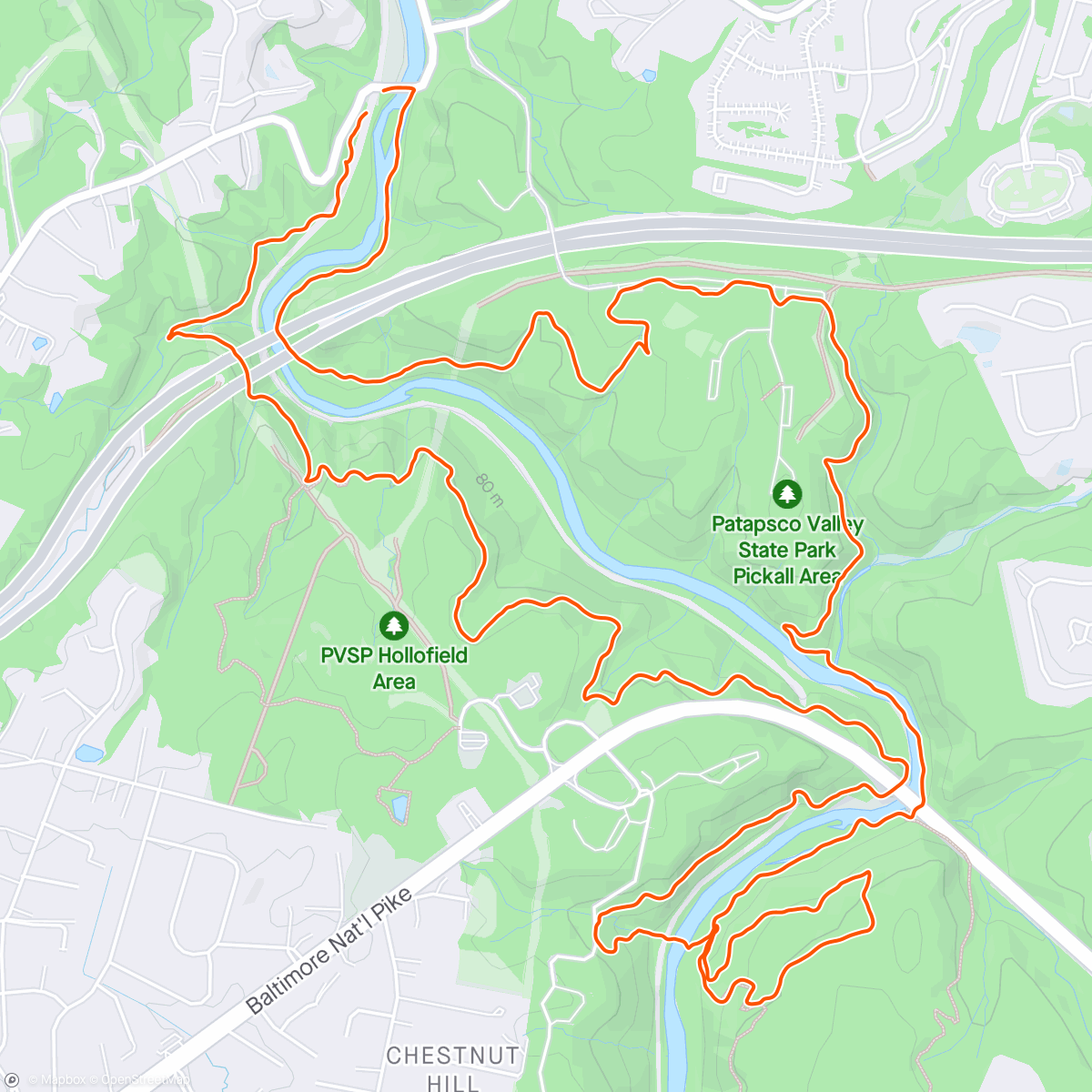 Map of the activity, Opposite of original running plans