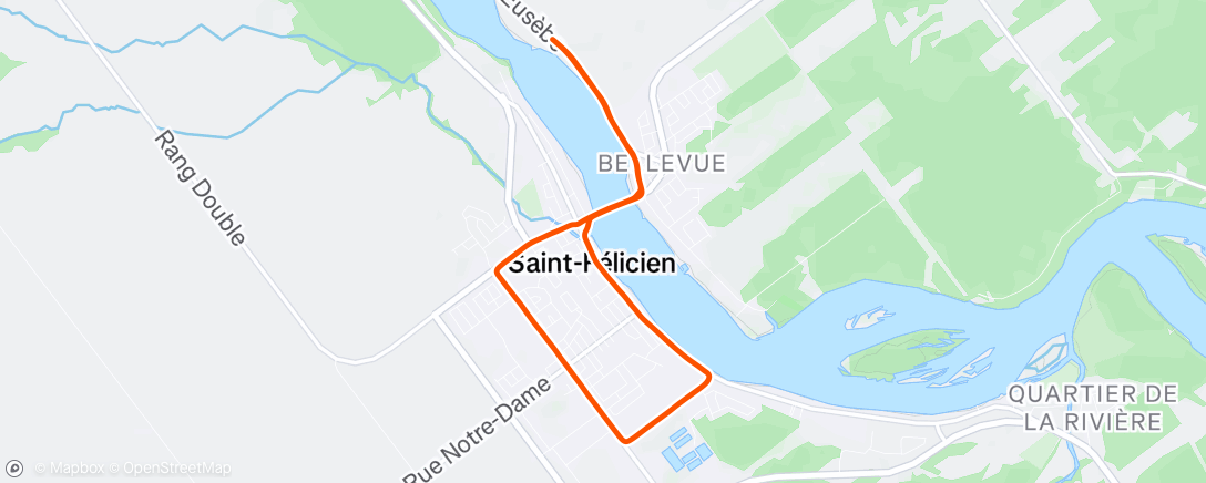 Map of the activity, Course à pied dans l'après-midi