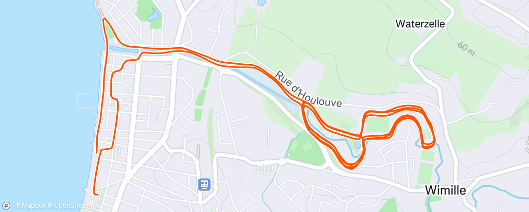 Map of the activity, Course à pied le matin