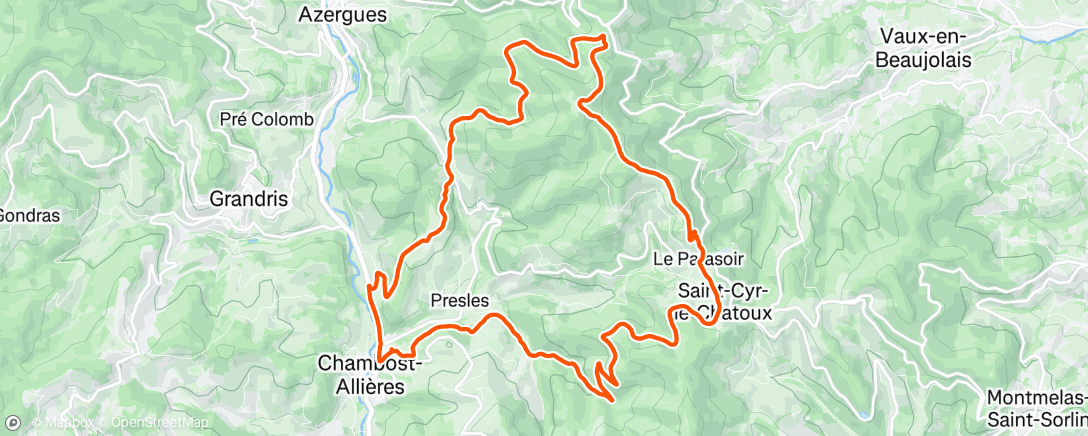 Map of the activity, Sortie Trail - Hivernale ❄️ - Près de 2h à jouer dans la neige 🤩🤩 - Petit Fartlek à la sensation avec 3 zones « rythmées » 💪🏻