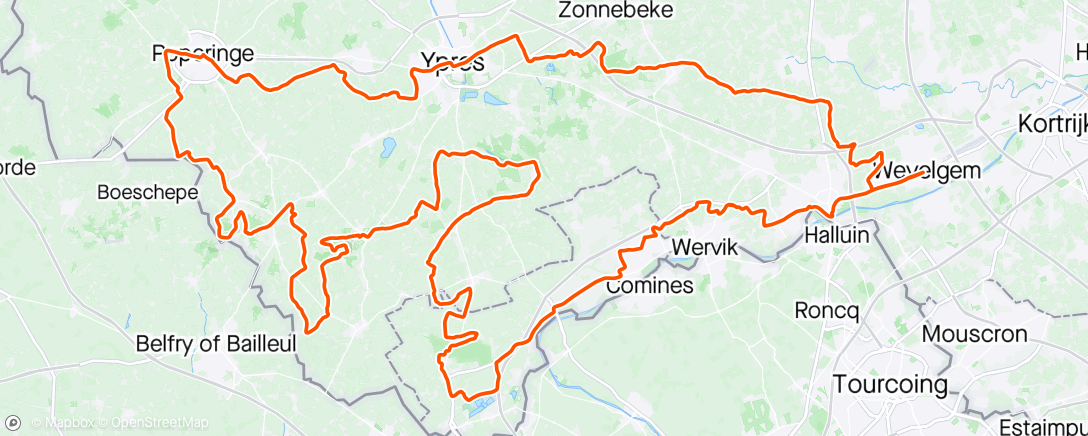 Map of the activity, Gent Wevelgem