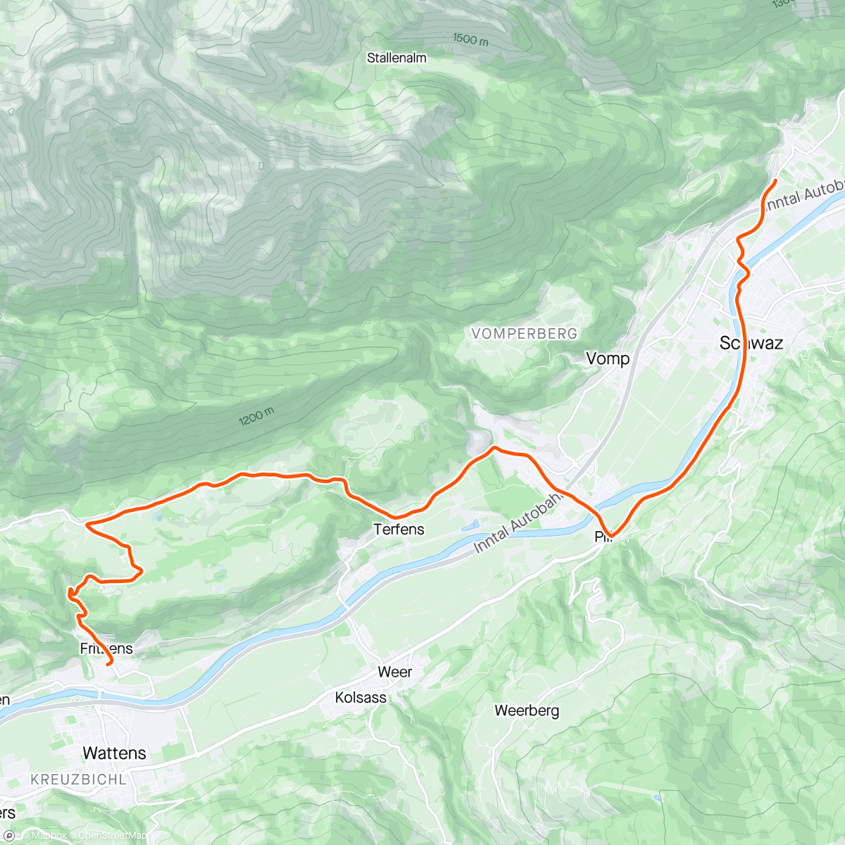 Karte der Aktivität „ROUVY - Tour of the Alps 2024 | Stage 2 - Stans”