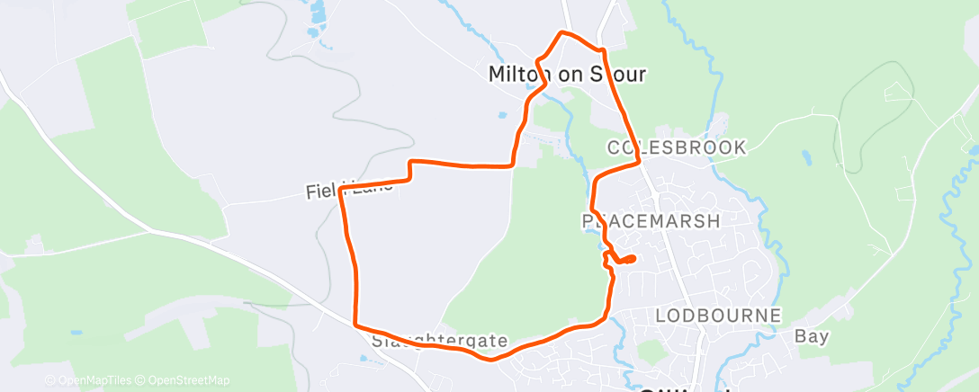 Map of the activity, V chilly 4 miles